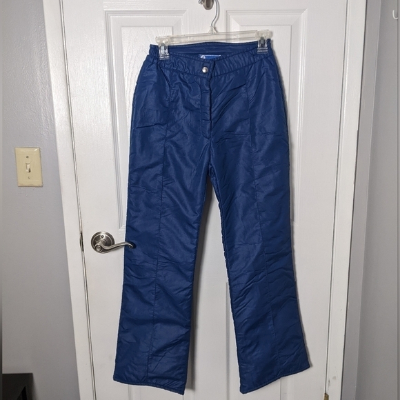 Vintage 70s High-Rise Bootcut Ski/Snowboard Pants in Blue Size‎ Medium - Picture 1 of 10